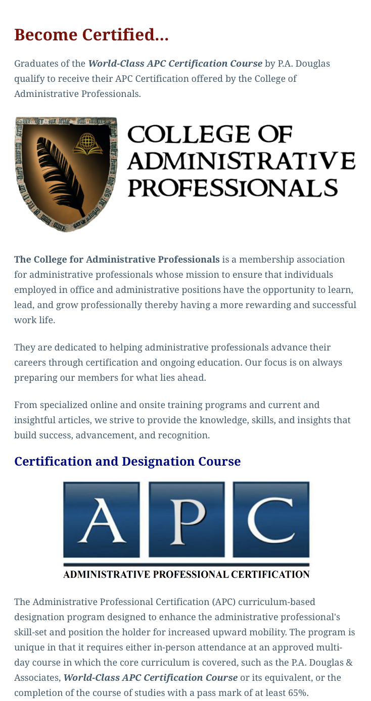 the world class apc certification course